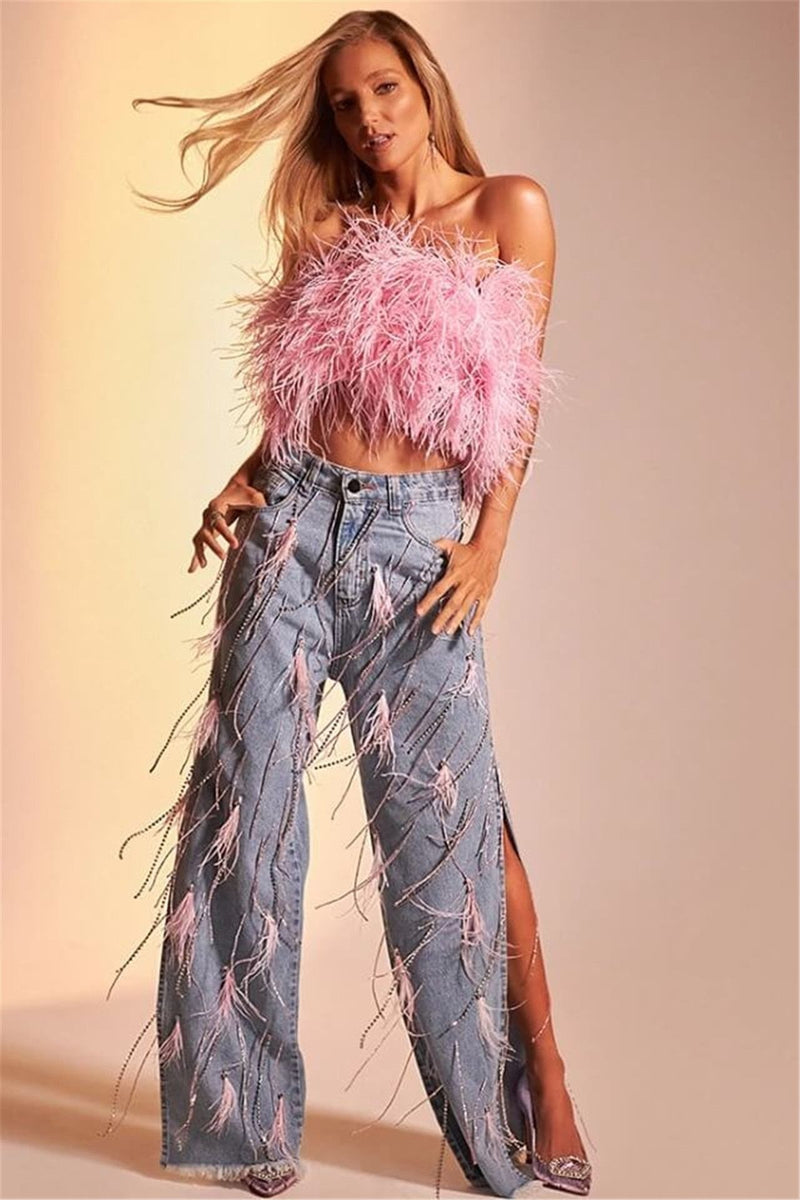 Fashion Tassel Loose Split Jeans LSD 2491