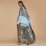 Beach Print Sun Protection Cover Up Jacket YF 10889