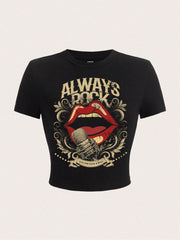 Casual Print Short Sleeve T Shirt HMYI 82054