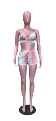 Casual Printed Sexy Sling Top Shorts Two Piece Sets ORY 5227