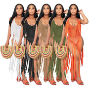 Sexy Knit Hollow Out Tassel One Piece Swimsuit TR 1205
