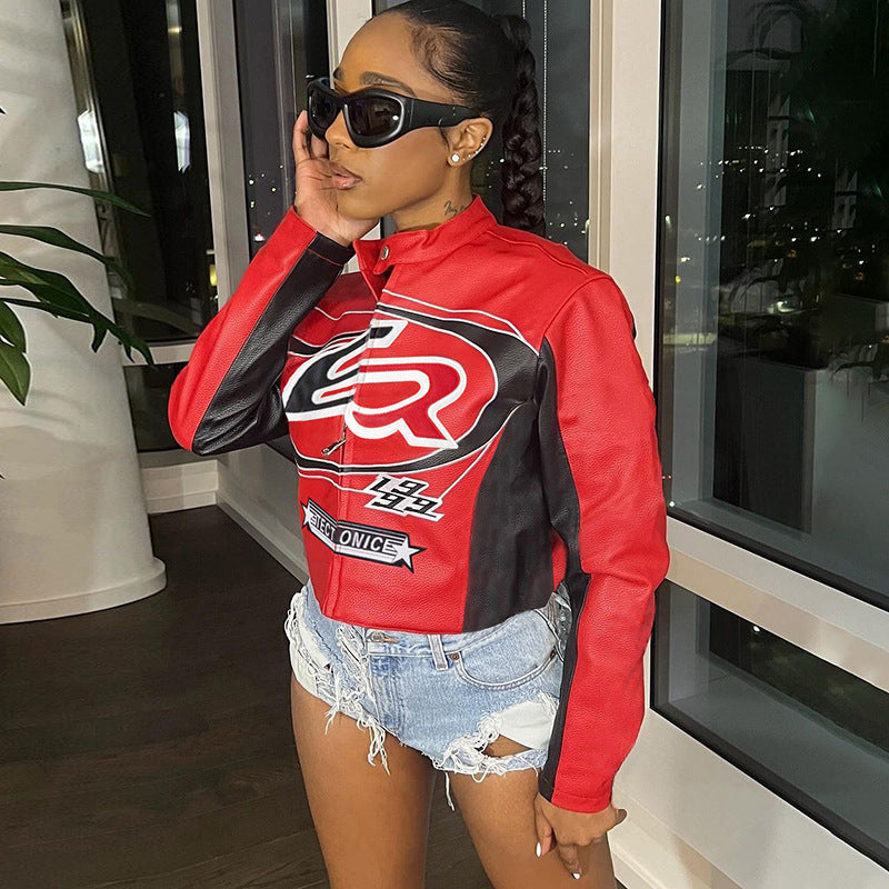 Contrast Color Embroidered Short Fashion Jacket XEF K24C56529