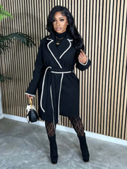 Long Sleeve Lapel Loose Long Coat ZSD 0644