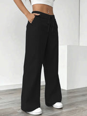 Solid Color Stripe Loose Wide Leg Pants GCNF 5798