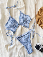 Sexy Denim Print One Piece Swimsuit CSYZ 968