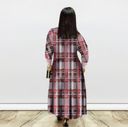 Plus Size Print Long Sleeve Knit Coat GRNH 8078