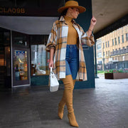 Plaid Cardigan Long Thin Jacket LSD 2265