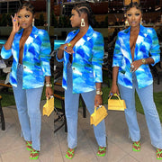 Fashion Casual Print Blazer WMEF 20782