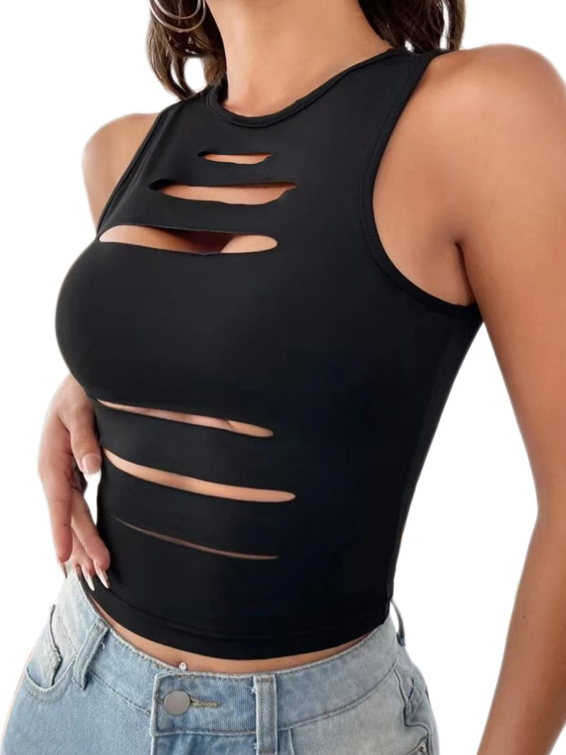 Hollow Out Sleeveless Tank Tops GLAX 90511
