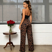 Plus Size Print Casual Straight Pants QMZF 2168