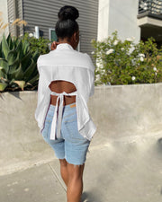 Sexy Backless Long Sleeve Shirt Top LDS 3302