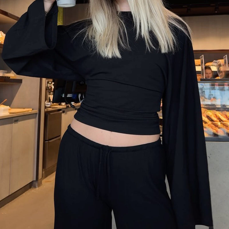 Solid Color Long Sleeve T Shirts GWEN JWFT38497