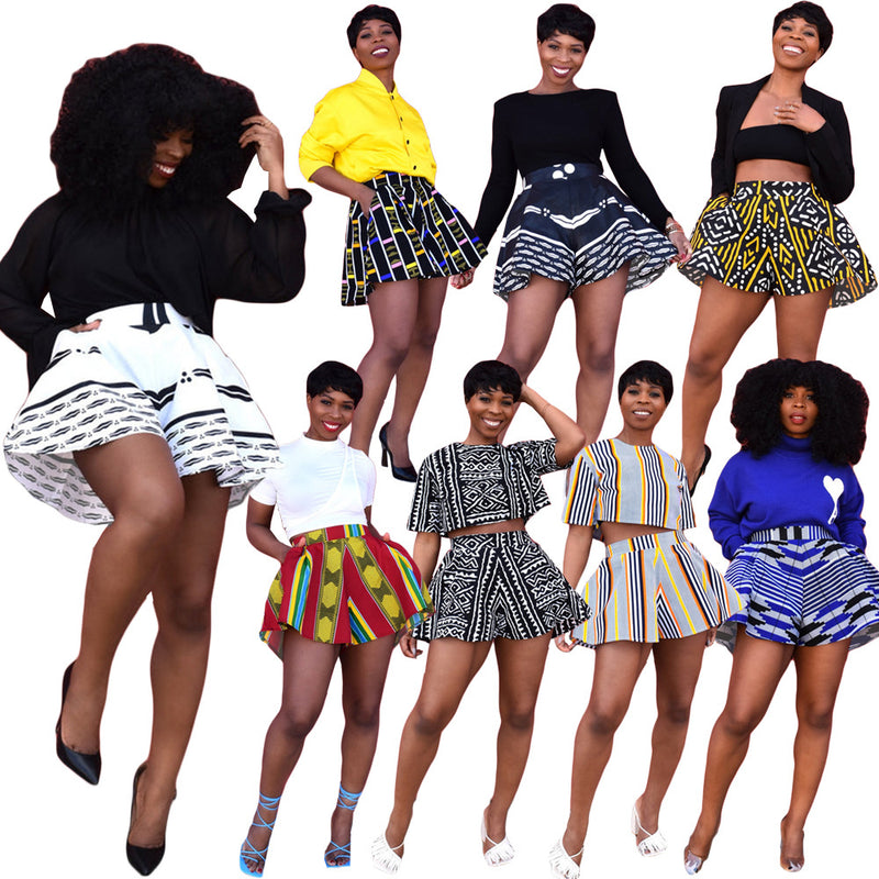 Casual Printed Wide Leg Shorts Without Top GDYF 6925