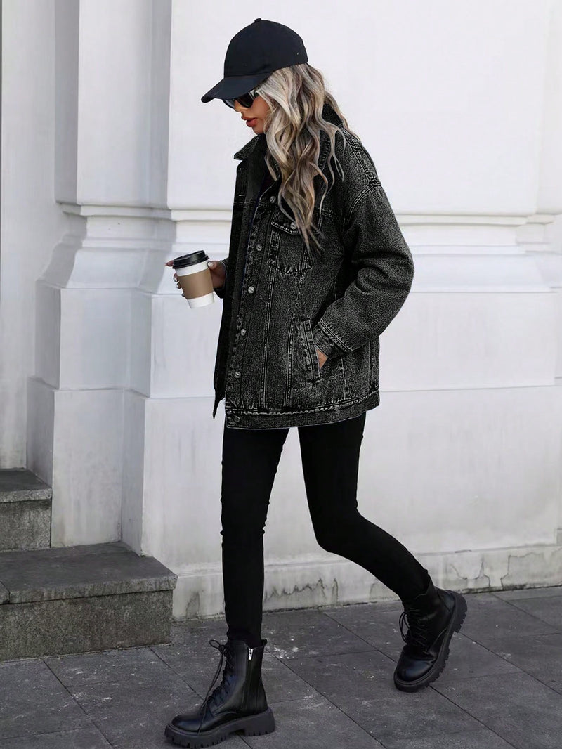 Fashion Long Sleeve Loose Denim Jacket Coat GYXN 20808
