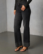 Hot Drill Washed Straight Jeans GYAN 89328