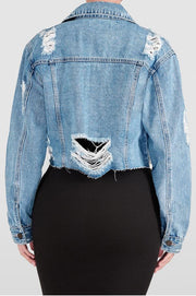 Denim Holes Long Sleeve Short Coats GQDH 1052