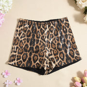 Sequin Leopard Print Shorts GYHF 51437PHD