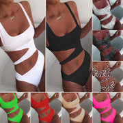 Sexy Hollow Out Bikini One Piece Swimsuit CASF 8971