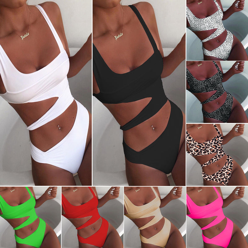 Sexy Hollow Out Bikini One Piece Swimsuit CASF 8971
