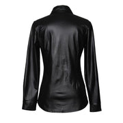 PU Leather Long Sleeve Shirt Jacket Coat GPBY 811