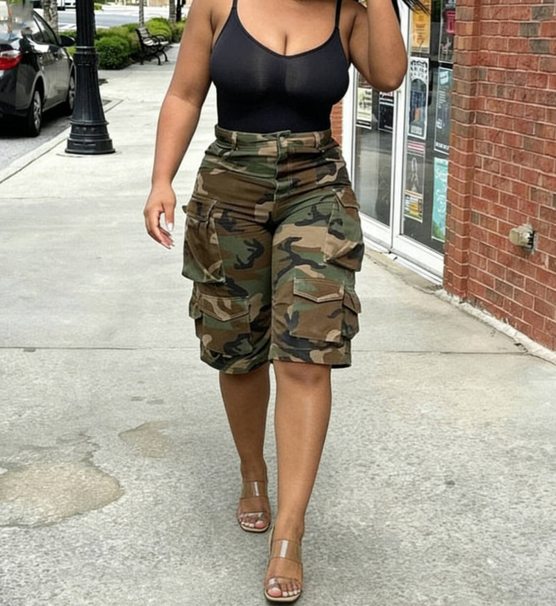Camouflage Print Casual Denim Shorts LSD 2673