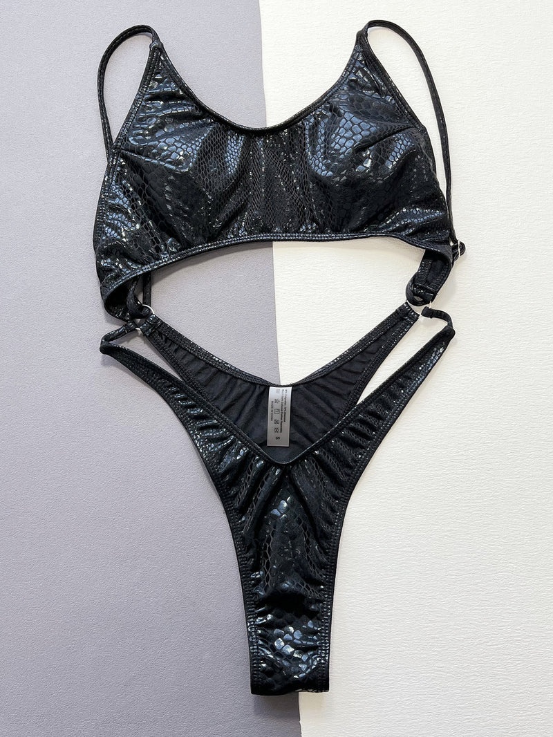 Snake Print One Piece Swimsuit CSYZ D528WY