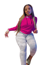 Spring Solid Color Hooded Long Sleeve Casual Sweatshirts FOSF 8041