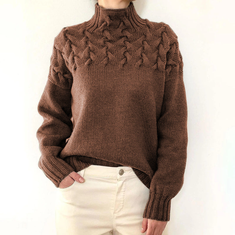 Solid Color High Collar Sweater GBLH 9856