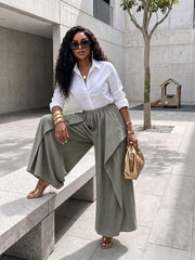 Solid Color Loose Wide Leg Pants GHYX TXY5504