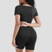 Solid Color Short Sleeve Shapewear Romper GMDI 32197
