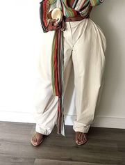 Solid Color Pleated Loose Lantern Pants LSD 2961