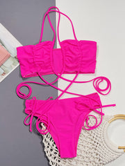 Solid Color Strappy Sexy Swimsuit 2 Piece CSYZ D29W