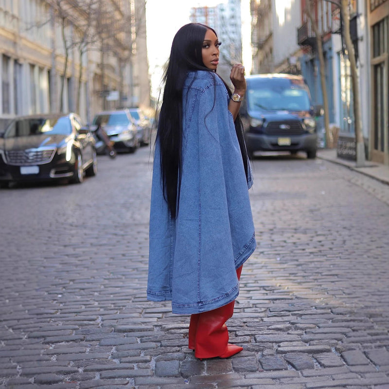 Long Sleeve Loose Denim Irregular Coats LSD 2458