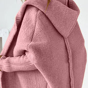 Hooded Collar Knit Bat Sleeve Loose Sweater GBLH 2101