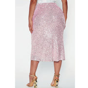 Solid Color Sequin Half Body Skirt GYOM 8886