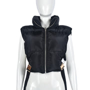 Zipper Stand Collar Bandage Vest Coat GNZD 9620TD