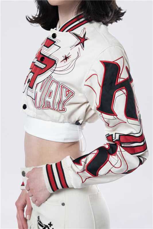 Fashion Short Long Sleeve Single Breasted Baseball Coat GFCF 1295