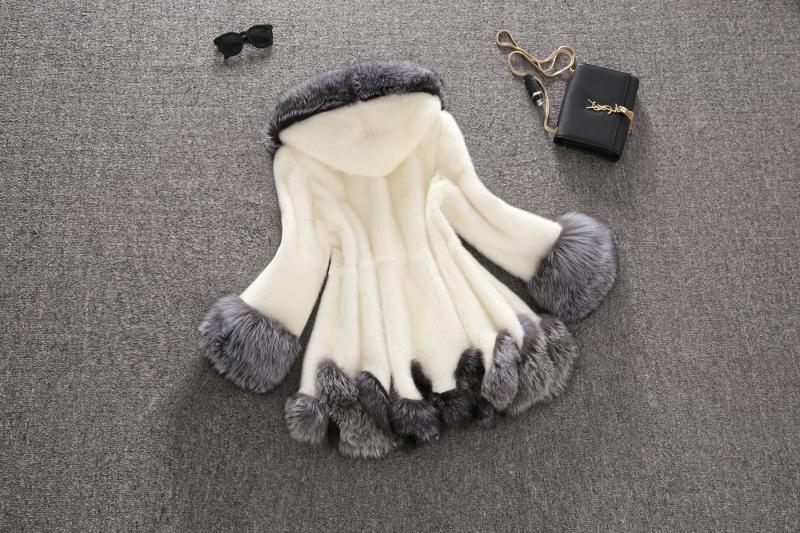 Plus Size White Rabbit Fur Hooded Coat HHMY XF %E8%85%B0%E5%B8%A6%E8%B1%B9%E7%BA%B9%E8%B6%85%E9%95%BF