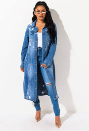 Retro Denim Long Jacket GKNF TSC 9932