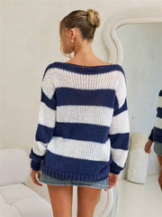 Contrast Color Pullover Sweater GZYF 1103
