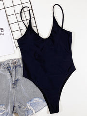 Solid Color Backless One Piece Swimsuit CSYZ B534Q