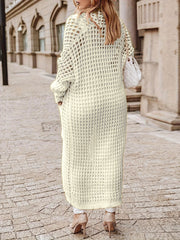 Solid Long Hollow Out Sweater Cardigan Coat FSXF 570
