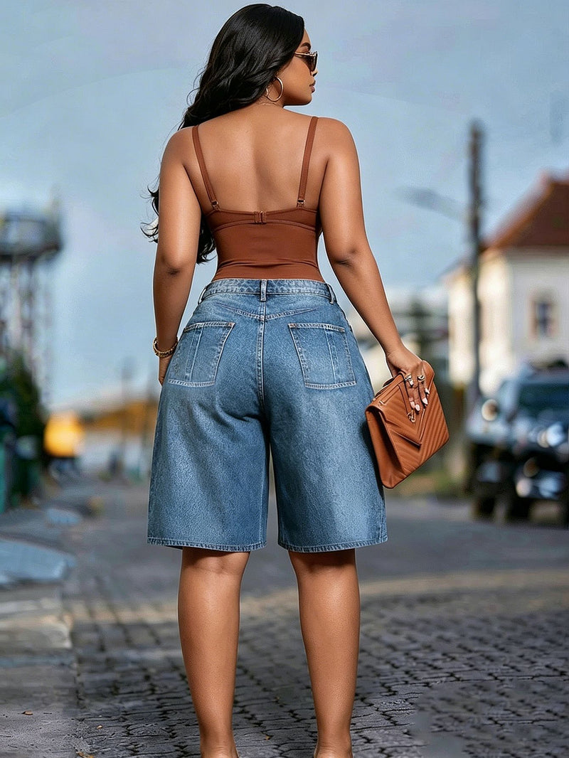 Fashion Washed Loose Denim Short SH 391569