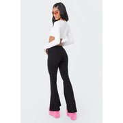 Solid Color Casual Sport Flare Pants MIL 6686