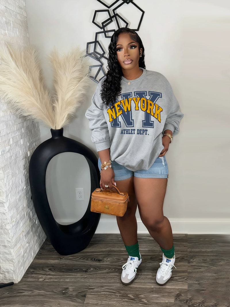 Letter Print Long Sleeve Sweatshirt SFY 797