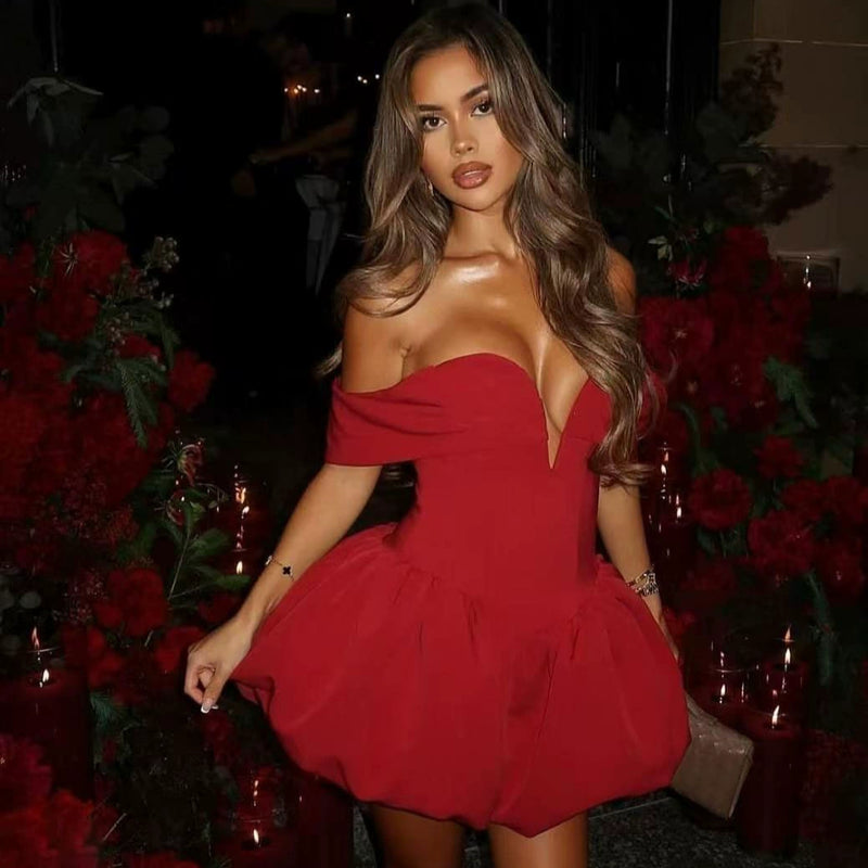 Deep V Neck Backless Floral Mini Dress GADE 9560