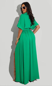 Solid Color Loose Long Sleeve Shirt Dress XHXF 914