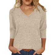 Long Sleeve V Neck T Shirt GYZY 6683