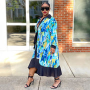 Plus Size Print Irregular Loose Shirt Dress NNWF 8028