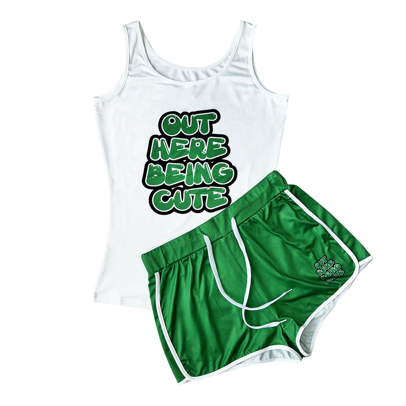 Casual Sports Print Tank Top And Shorts Two Piece Set SHD 9415